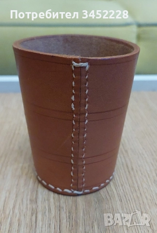 чашка кожена за зарове нова за ценители 