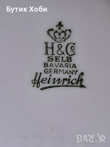 Ретро порцеланова ваза Heinrich, Bavaria , снимка 7 - Антикварни и старинни предмети - 45701004
