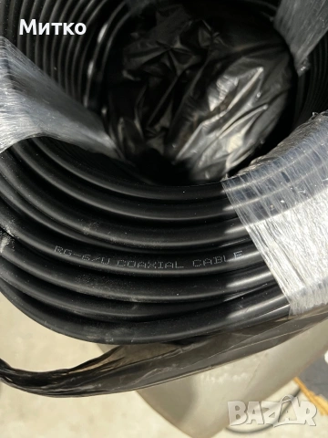 RG-6/U Нов Коаксиален Кабел RG-6/U (50 метра) с BNC конектори за Видеонаблюдение, снимка 4 - Друга електроника - 53217980