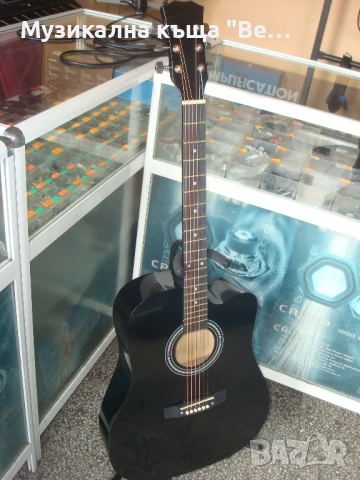 Акустична китара с метални струни, калъф и колан, снимка 2 - Китари - 40024495