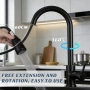 Нов кухненски Инокс смесител за мивка 360° въртене pull-down душ 3 режима, снимка 6