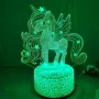 Холограмна 3D LED лампа Еднорог - дистанционно управление 16 цвята+други режими на управление, снимка 4