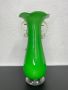 Винтидж зелена стъклена ваза. №5395, снимка 5