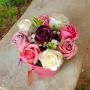 Ароматен букет в розова керамична саксийка с 9 рози от сапун. Идеален подарък за всеки повод , снимка 1