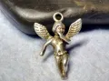 ФИГУРАЛЕН СРЕБЪРЕН ПЕНДАНТ АМУРЧЕ / АНГЕЛЧЕ СРЕБРО 925 РЪЧНА АР НУВО СТИЛ МАЙСТОРСКА РАБОТА 19466, снимка 9