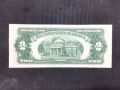 Сащ ,2 долара,1953В г.Червен печат.AUNC., снимка 2