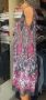 Красива рокля в сиво-розови цветове шифон с подплата, снимка 4