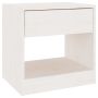 vidaXL Нощно шкафче, бяло, 40x31x40 см, бор масив(SKU:808065, снимка 1 - Шкафове - 45767832