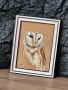 Сова, картина пастел, оригинал, снимка 3