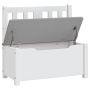 Детска пейка за съхранение, бяло и сиво, 60x30x55 см, МДФ, снимка 6