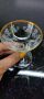 Винтидж сет от тънкостенен кристал чаши. Плътен златен кант, декор лозов лист. , снимка 2
