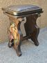 Уникална ръчно изработена Испанска табуретка /столче с дърворезба, снимка 1 - Дивани и мека мебел - 45351420