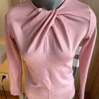 Дамска розова блуза с дълъг ръкав, снимка 2 - Блузи с дълъг ръкав и пуловери - 45057478