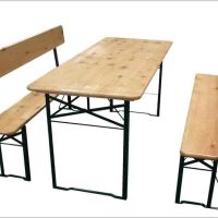 Бирен сет TLW011-А1 маса с две пейки, снимка 1 - Градински мебели, декорация  - 45352254