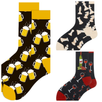 Мъжки чорапи със забавен модел от 5 чифта, 3цвята , снимка 1 - Мъжки чорапи - 45067498
