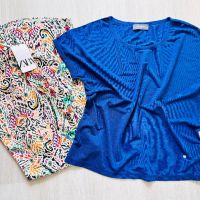 Нов цветен прекрасен панталон Zara & топ Mos Mosh в наситен син цвят , снимка 4 - Панталони - 45446207