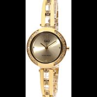 Позлатен дамски часовник Q&Q, снимка 1 - Дамски - 45521802