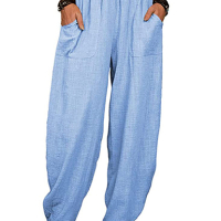 Дамски широки панталони с джобове, 9цвята , снимка 9 - Панталони - 45036252