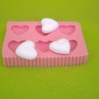 6 сърца сърце силиконов молд форма фондан шоколад декор, снимка 1 - Форми - 45574543