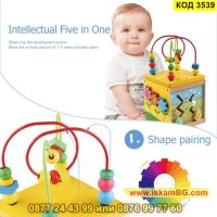 Дидактически дървен куб с 5 игри за деца над 12м. - КОД 3539, снимка 3 - Образователни игри - 45265060