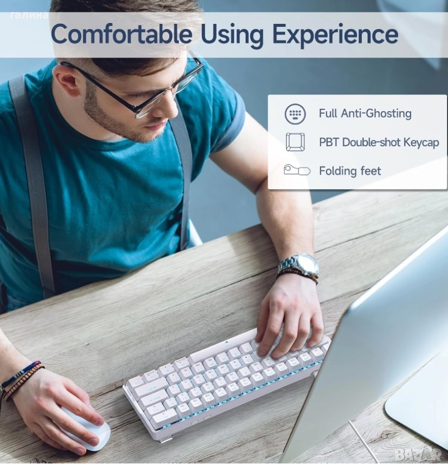 Механична клавиатура 60%, KEMOVE K61SE, Gaiming, жична, снимка 1