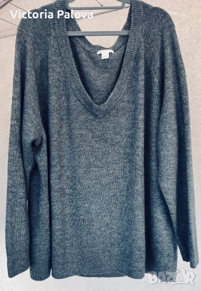 Хубав мек пуловер V-деколте plus size H&M, снимка 1