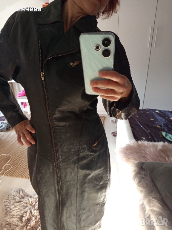 стилна рокля от естествена кожа, снимка 1