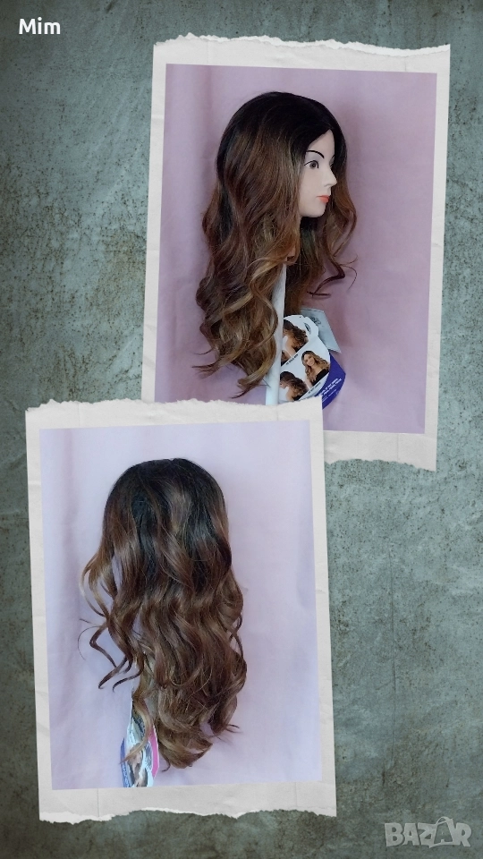 60 см Дълга леко къдрева перука на кичури , снимка 1
