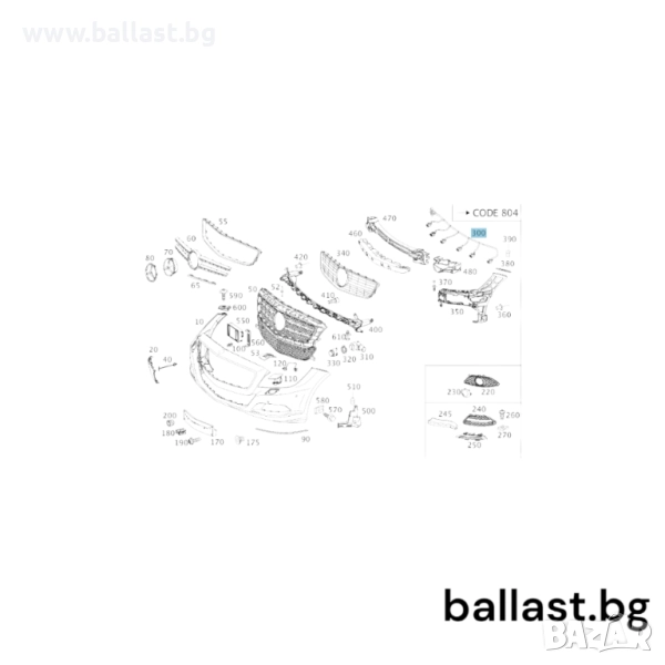 Инсталация предна броня A2185404932 CLS W218, снимка 1