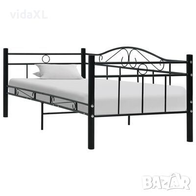 vidaXL Рамка за дневно легло, черна, метал, 90x200 см(SKU:286135, снимка 1