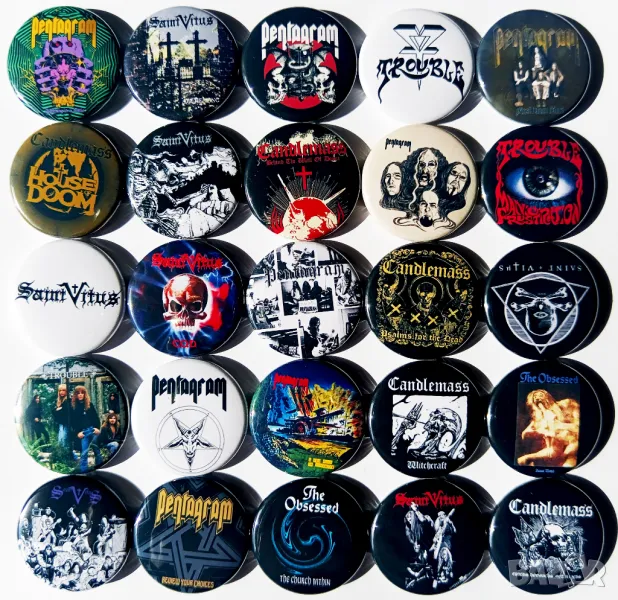 Значки на Doom метъл групи, ч.3 - Saint Vitus The Obsessed Candlemass Pentagram, снимка 1