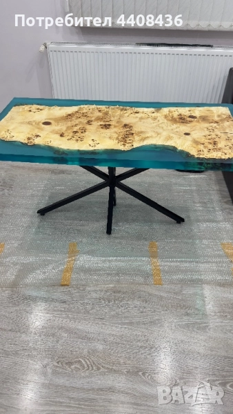 Холна маса от епоксидна смола и дърво, снимка 1