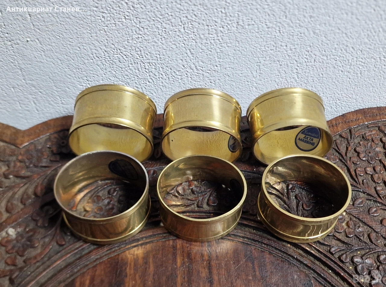 Комплект месингови пръстени за салфетки , снимка 1