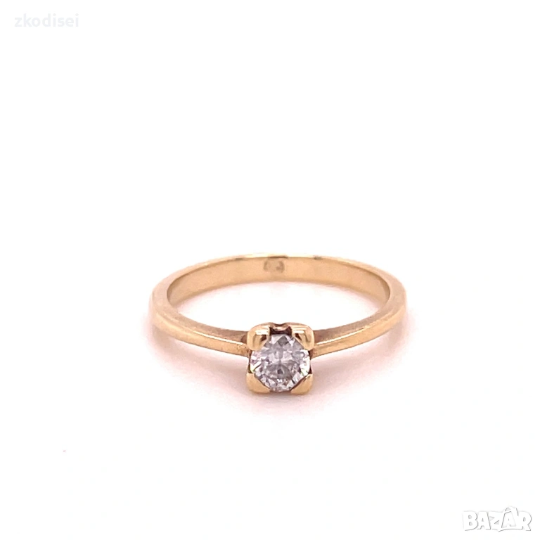 Златен дамски пръстен 2,09гр. размер:49 14кр. проба:585 модел:36306-1, снимка 1