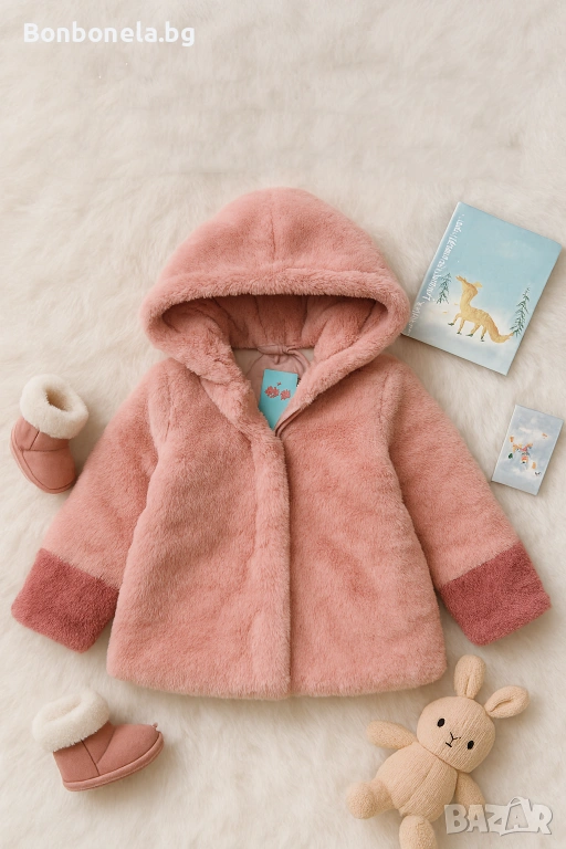 Ново детско плюшено яке / палто - 2-3г. / 92-98см., снимка 1