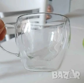 Стъклена чаша за кафе с двойно дъно 200ml, снимка 1