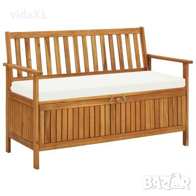 vidaXL Градинска пейка за съхранение, акация масив, 120x63x84 cм(SKU:44126, снимка 1