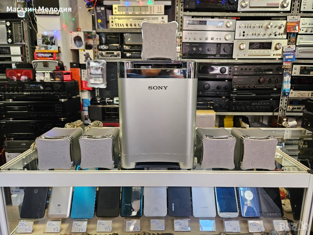 Комплект колони за домашно кино с бас каса SONY В отлично техническо и визуално състояние., снимка 1