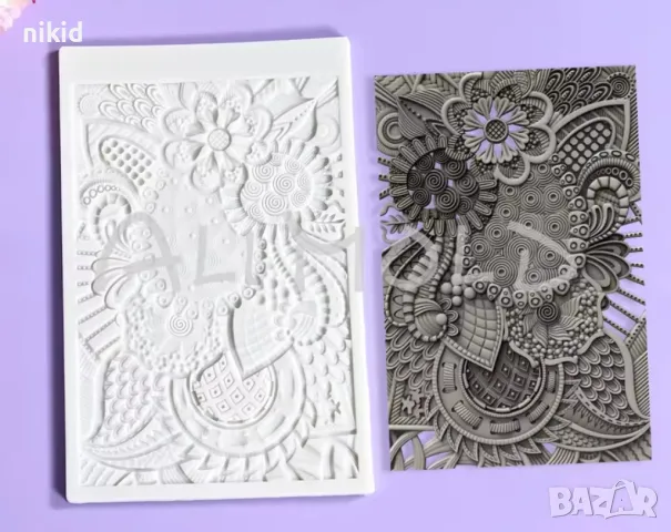 Цветя листа Класика Дантела силиконов молд форма декор украса торта пано релеф