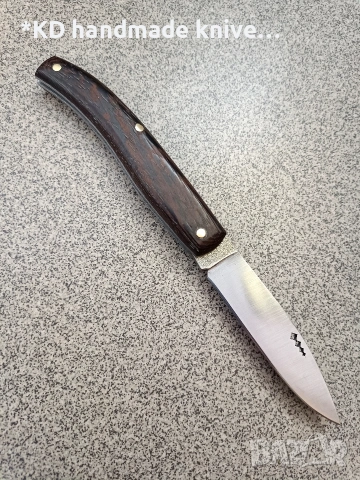 Сгъваем нож ръчно изработен + ПОДАРЪК кания, снимка 2 - Ножове - 53273532