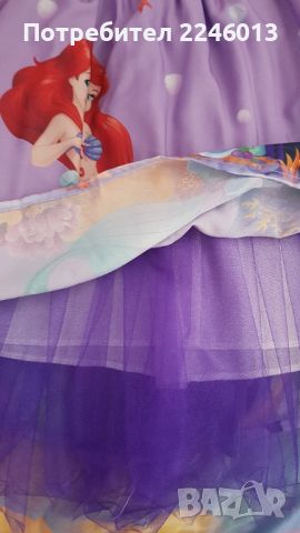 Рокля с русалката Ариел и аксесоар за коса, снимка 5 - Детски рокли и поли - 45697183