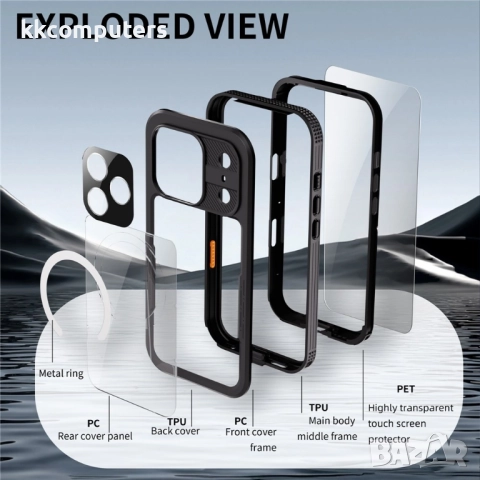 Водоустойчив калъф REDPEPPER за iPhone 17 Pro Max – IP68 защита и MagSafe съвместимост, 3 цвята, снимка 4 - Калъфи, кейсове - 52165211