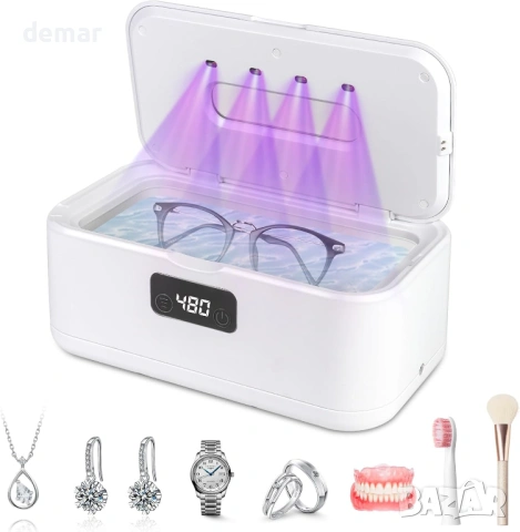 49kHz ултразвукова почистваща машина за бижута, очила, ретейнери, предпазители за уста, часовници