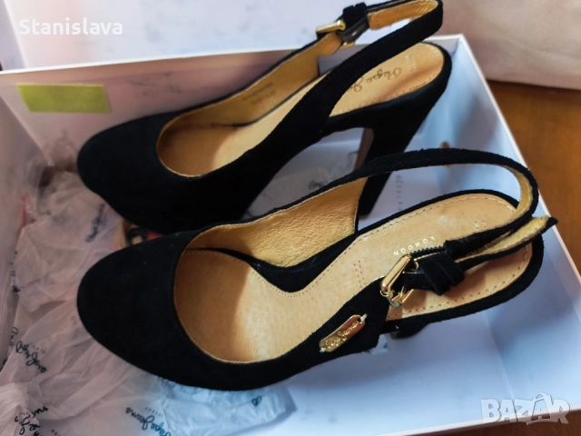 Дамски обувки на висок ток, велур, снимка 3 - Дамски обувки на ток - 52188801