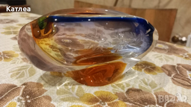 Пепелник чешко стъкло , снимка 3 - Други - 53624265