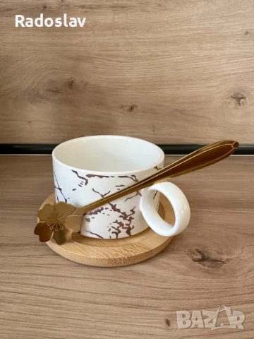 Перфектният подарък - Комплект от 4 керамични чаши за кафе, снимка 3 - Чаши - 53224787
