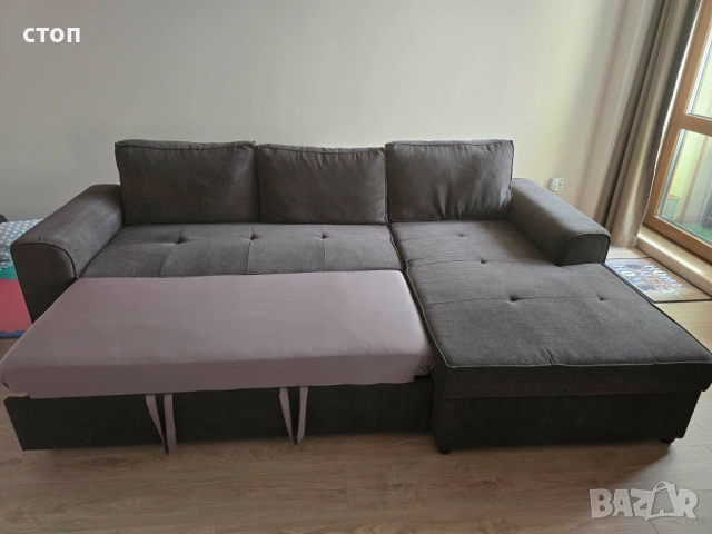 Продавам ХОЛНА ГАРНИТУРА ЮТА С ФУНКЦИЯ СЪН И РАКЛА, снимка 4 - Дивани и мека мебел - 53897425