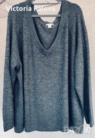 Хубав мек пуловер V-деколте plus size H&M