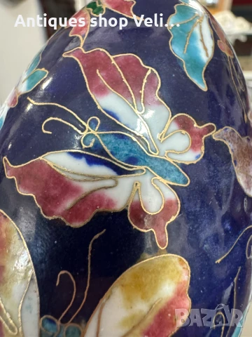 Китайско яйце с емайл №7110 , снимка 3 - Антикварни и старинни предмети - 50822472