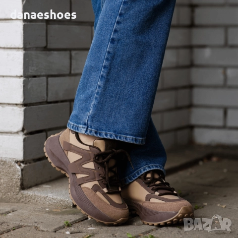 Дамски сникърси в кафяво , снимка 3 - Маратонки - 51855122